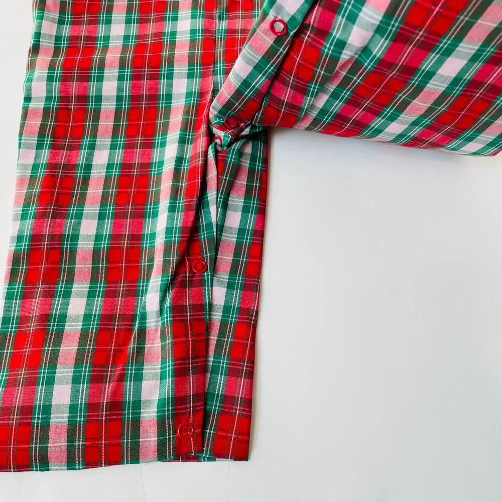 NWT 3M Zuccini Kids Red Plaid Longall Set